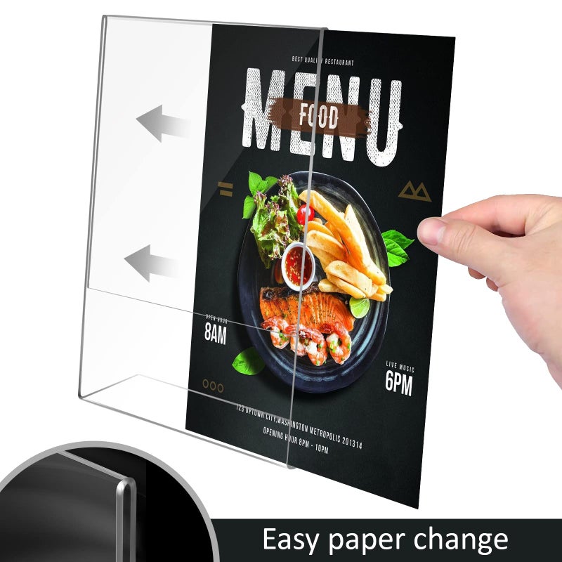 Ludery 8.5x11 Inches Acrylic Sign Slant Back Holder, Plastic Display Stand,Brochure Holder, Table Top Sign Holder For Office, Home, Store, Restaurant (3pack) - Image 4